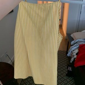 Yellow and white stripe blouse with cutout back